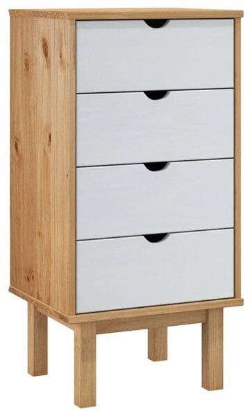 Drawer Cabinet OTTA Brown&White 45x39x90cm Solid Wood Pine