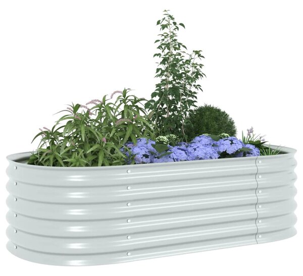 Garden Raised Bed 160x80x44 cm Galvanised Steel Silver