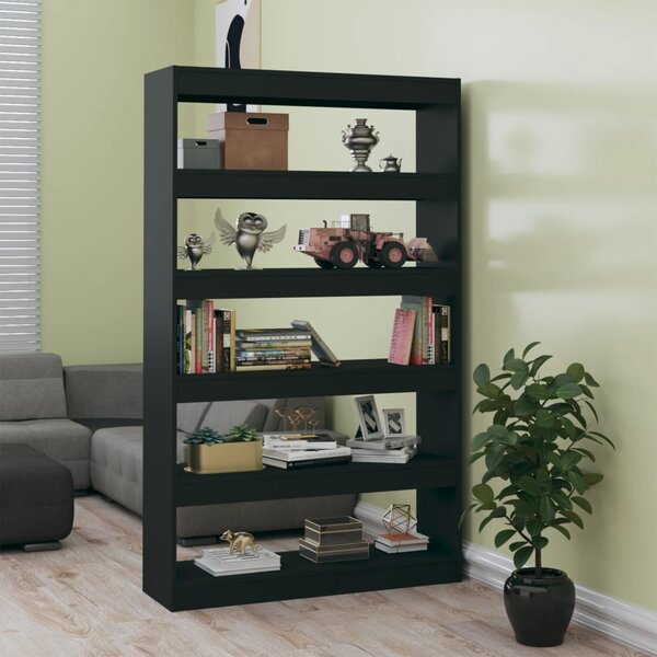 Book Cabinet/Room Divider Black 100x30x166 cm