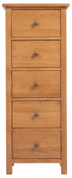 Tall Chest of Drawers 45x32x110 cm Solid Oak Wood