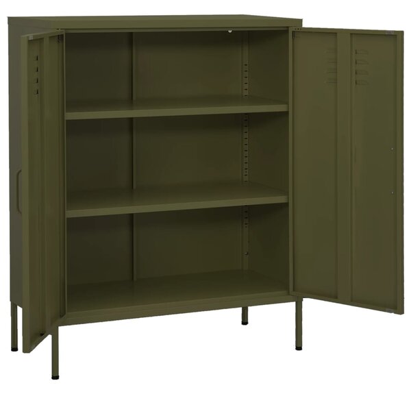 Storage Cabinet Olive Green 80x35x101.5 cm Steel