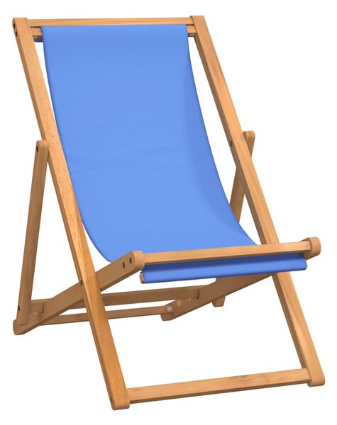 Deck Chair Teak 56x105x96 cm Blue