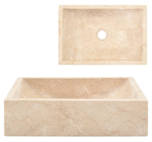 Sink 45x30x12 cm Marble High Gloss Cream