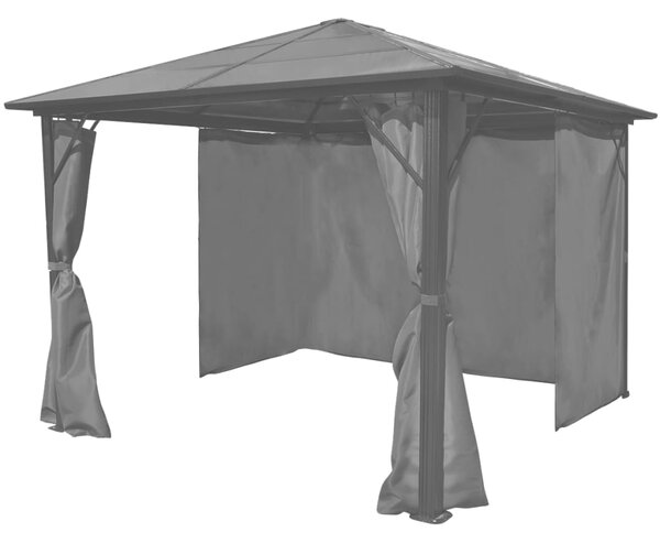 Gazebo with Curtain Anthracite Aluminium 300x300 cm