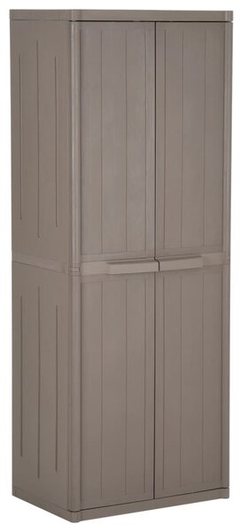 Garden Storage Cabinet Brown 65x45x172 cm PP Wood Look