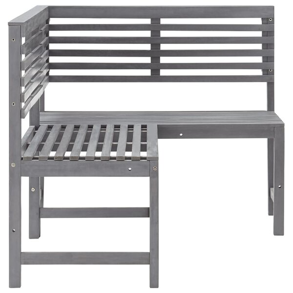 Garden Corner Bench Grey 140 cm Solid Acacia Wood