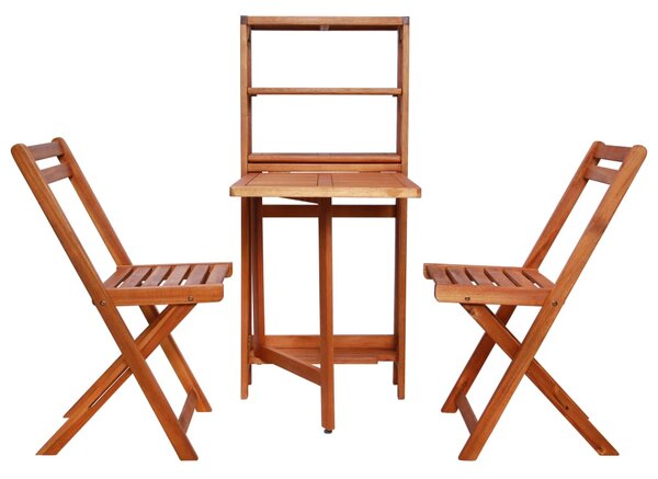 3 Piece Folding Bistro Set Solid Acacia Wood