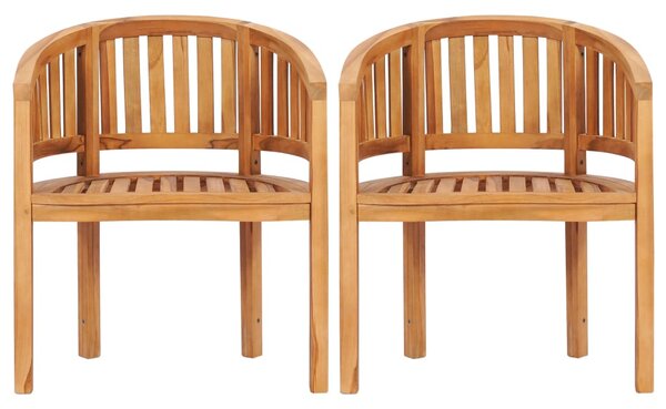 Banana Chairs 2 pcs Solid Teak Wood