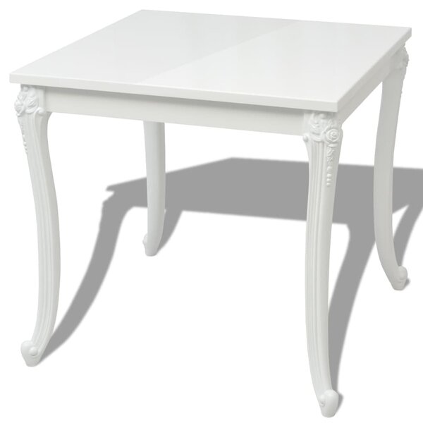 Dining Table 80x80x76 cm High Gloss White