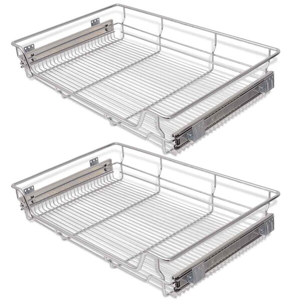 Pull-Out Wire Baskets 2 pcs Silver 800 mm