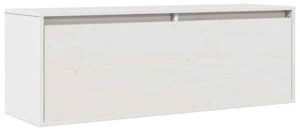 Wall Cabinet White 100x30x35 cm Solid Wood Pine