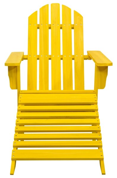 Garden Adirondack Chair with Ottoman Solid Fir Wood Yellow