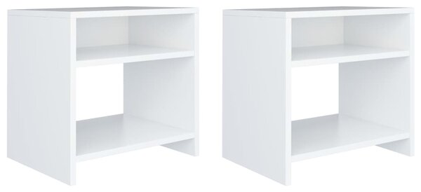 Bedside Cabinets 2 pcs White 40x30x40 cm Engineered Wood