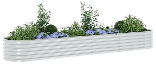 Garden Raised Bed 400x80x44 cm Galvanised Steel Silver