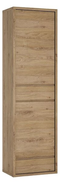 Sholka Wooden Narrow Storage Cabinet With 2 Door 2 Drawer In Oak
