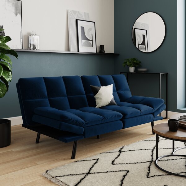 Luis Velvet Clic Clac Sofa Bed Navy