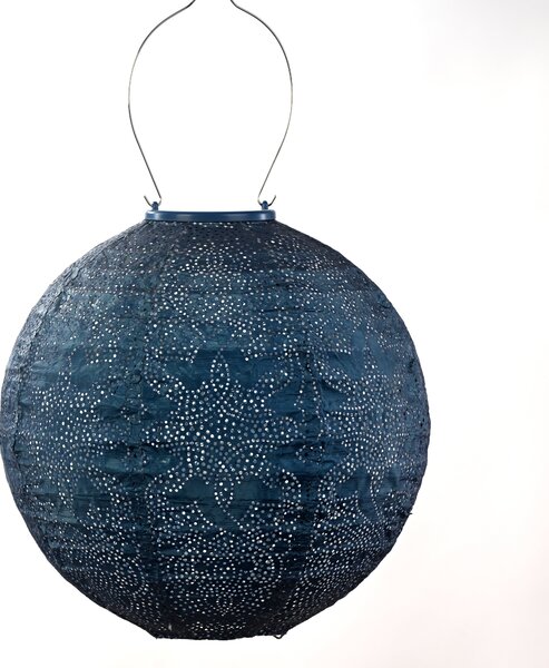 Fallen Fruits Round Marrakesh Solar Lantern Blue