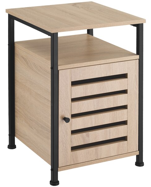 Tectake 404222 bedside cabinet cork - industrial wood light, oak sonoma