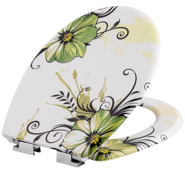 Tectake 402259 toilet seat with design - flowers