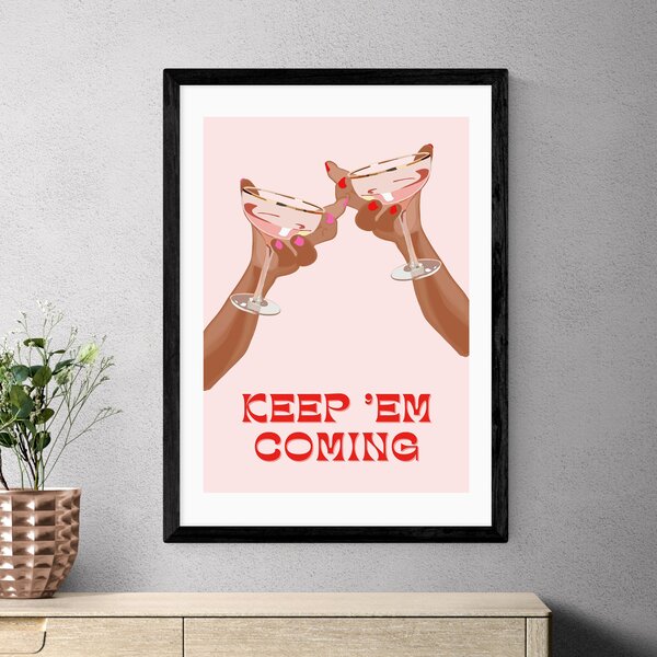 East End Prints Keep 'Em Coming by Honey Island Studio Pink