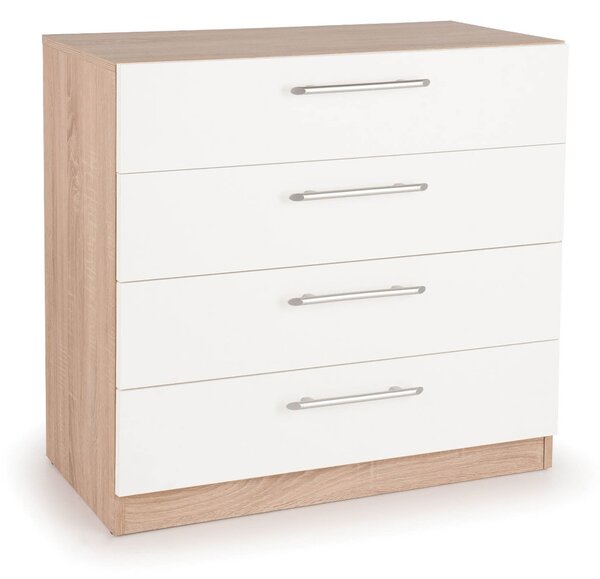 Hyde 4 Drawer Chest White/Natural