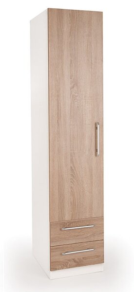 Euston 2 Drawer Single Wardrobe White/Natural