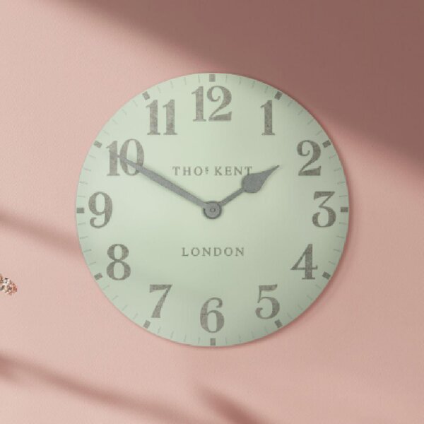 Chantilly Large Metal Mantel Clock In Pearl Green