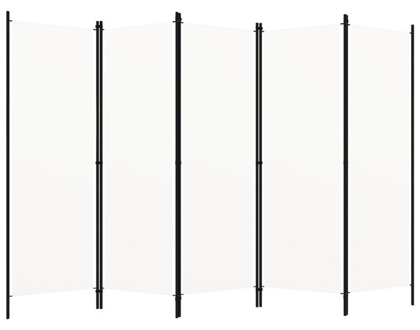 5-Panel Room Divider White 250x180 cm