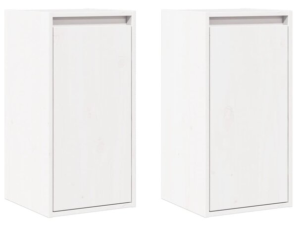 Wall Cabinets 2 pcs White 30x30x60 cm Solid Wood Pine