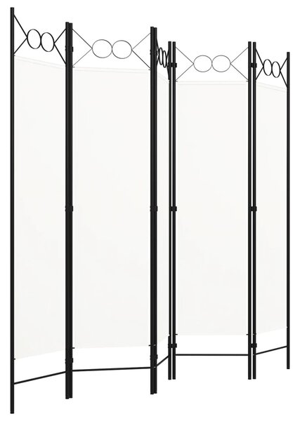 5-Panel Room Divider White 200x180 cm