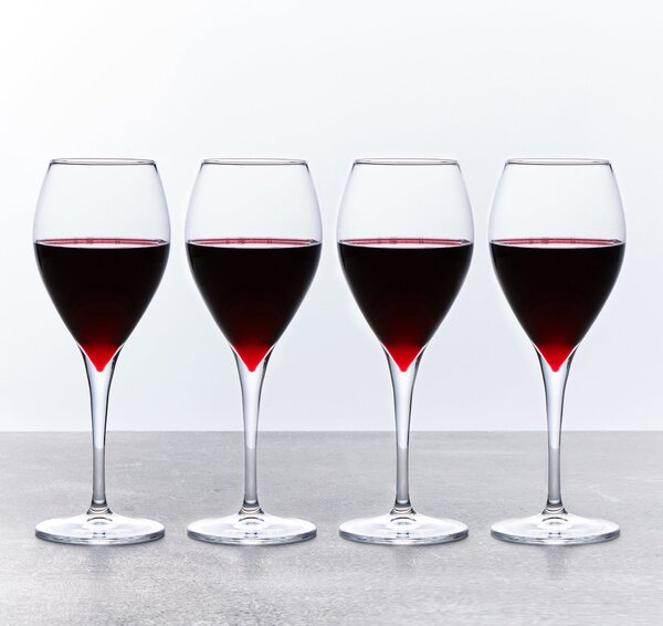 Set of 4 Red Wine Glasses Clear