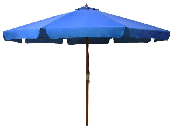 Garden Parasol with Wooden Pole 330 cm Azure