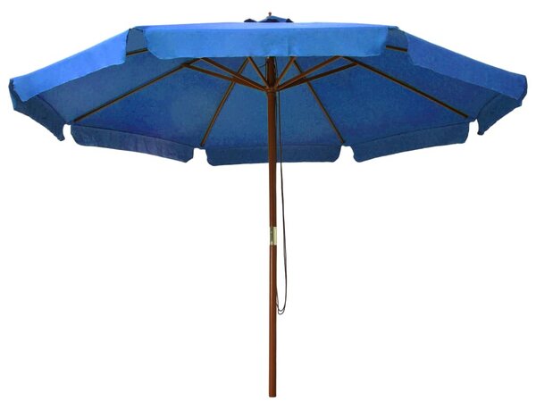 Garden Parasol with Wooden Pole 330 cm Azure