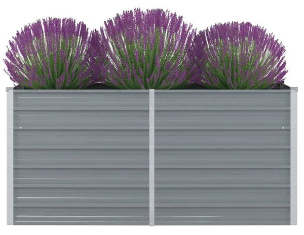 Raised Garden Bed 160x80x77 cm Galvanised Steel Grey