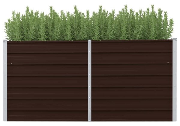 Garden Raised Bed Brown 160x40x77 cm Galvanised Steel