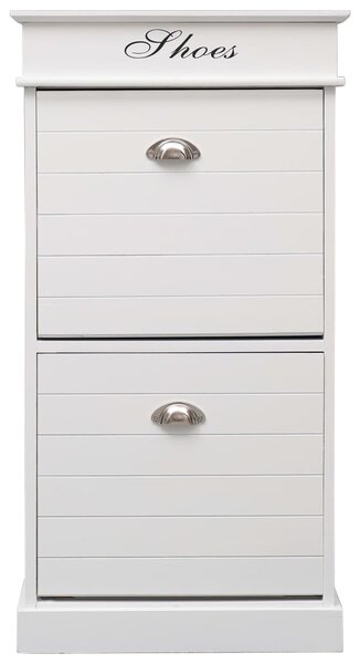 Shoe Cabinet White 50x28x98 cm Paulownia Wood