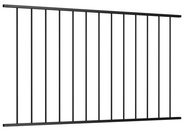 Fence Panel Powder-coated Steel 1.7x1.25 m Black