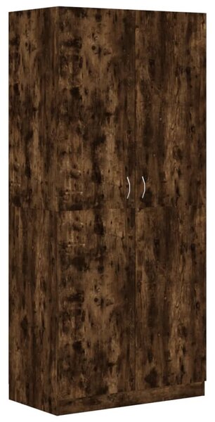 Wardrobe Smoked Oak 90x50x200 cm Engineered Wood