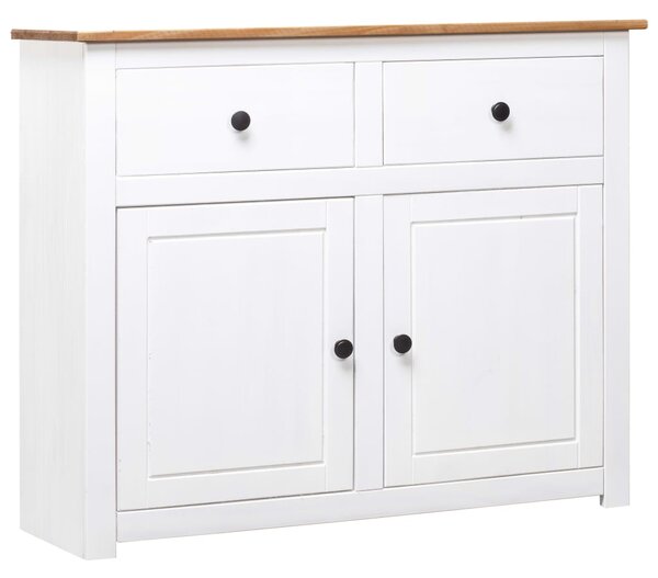 Sideboard White 93x40x80 cm Solid Pinewood Panama Range