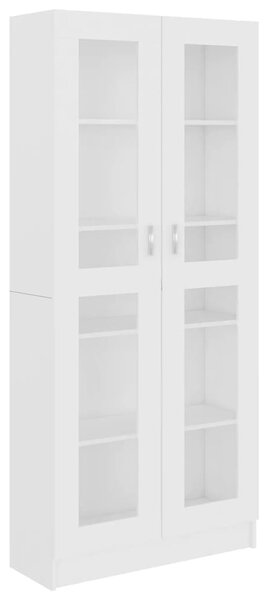 Vitrine Cabinet White 82.5x30.5x185.5 cm Engineered Wood