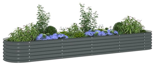 Garden Raised Bed 400x80x44 cm Galvanised Steel Grey