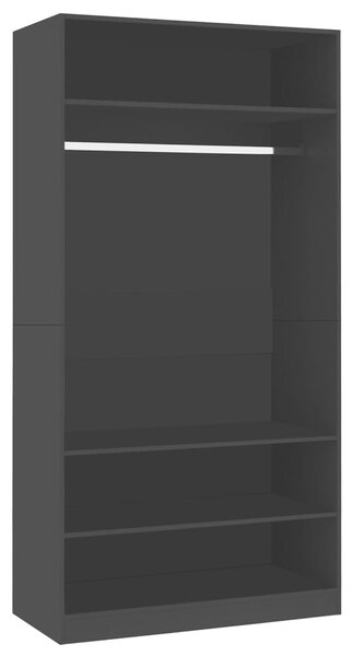 Wardrobe Black 100x50x200 cm Engineered Wood