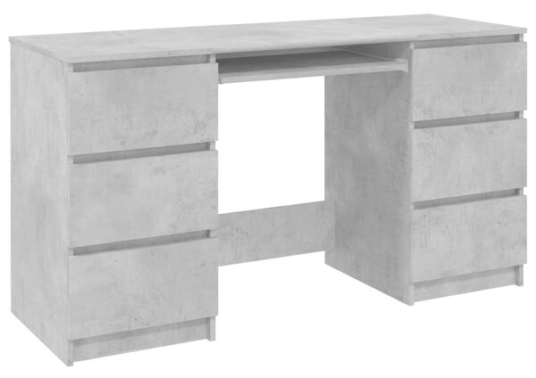 Writing Desk Concrete Grey 140x50x77 cm Engineered Wood