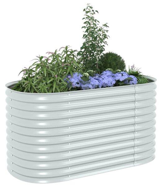 Garden Raised Bed 160x80x81 cm Galvanised Steel Silver