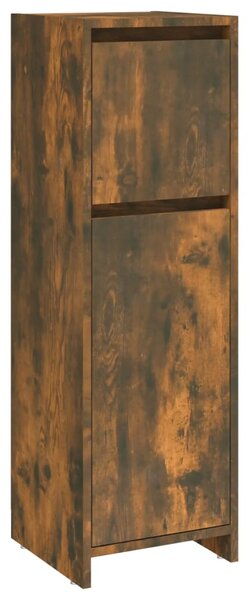 Bathroom Cabinet Smoked Oak 30x30x95 cm Engineered Wood