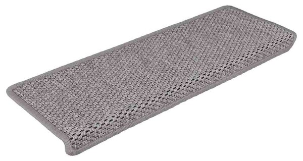 Stair Mats Self-adhesive Sisal-Look 15 pcs 65x21x4 cm Silver