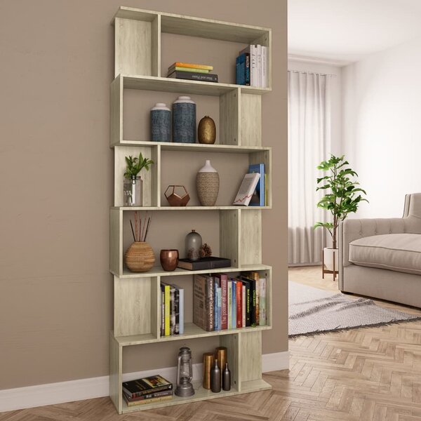 Book Cabinet/Room Divider Sonoma Oak 80x24x192 cm Engineered Wood