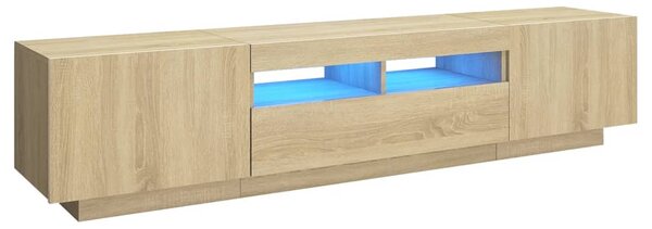 TV Cabinet with LED Lights Sonoma Oak 180x35x40 cm