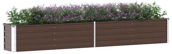 Garden Raised Bed Galvanised Steel 320x40x45 cm Brown