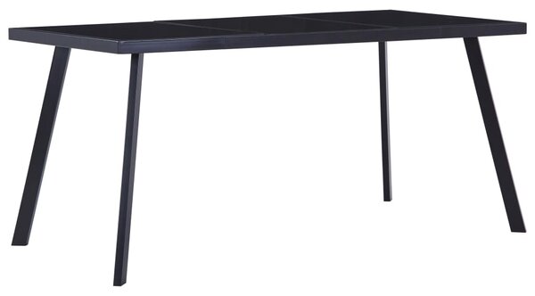 Dining Table Black 180x90x75 cm Tempered Glass